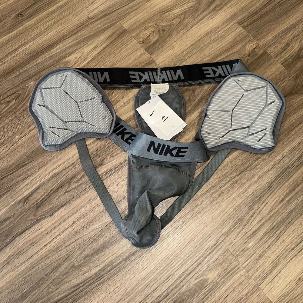 Nike Pro Hyperstrong Padded Football Jock Strap Gray AQ0750-021 Mens Sz 3XL NWT